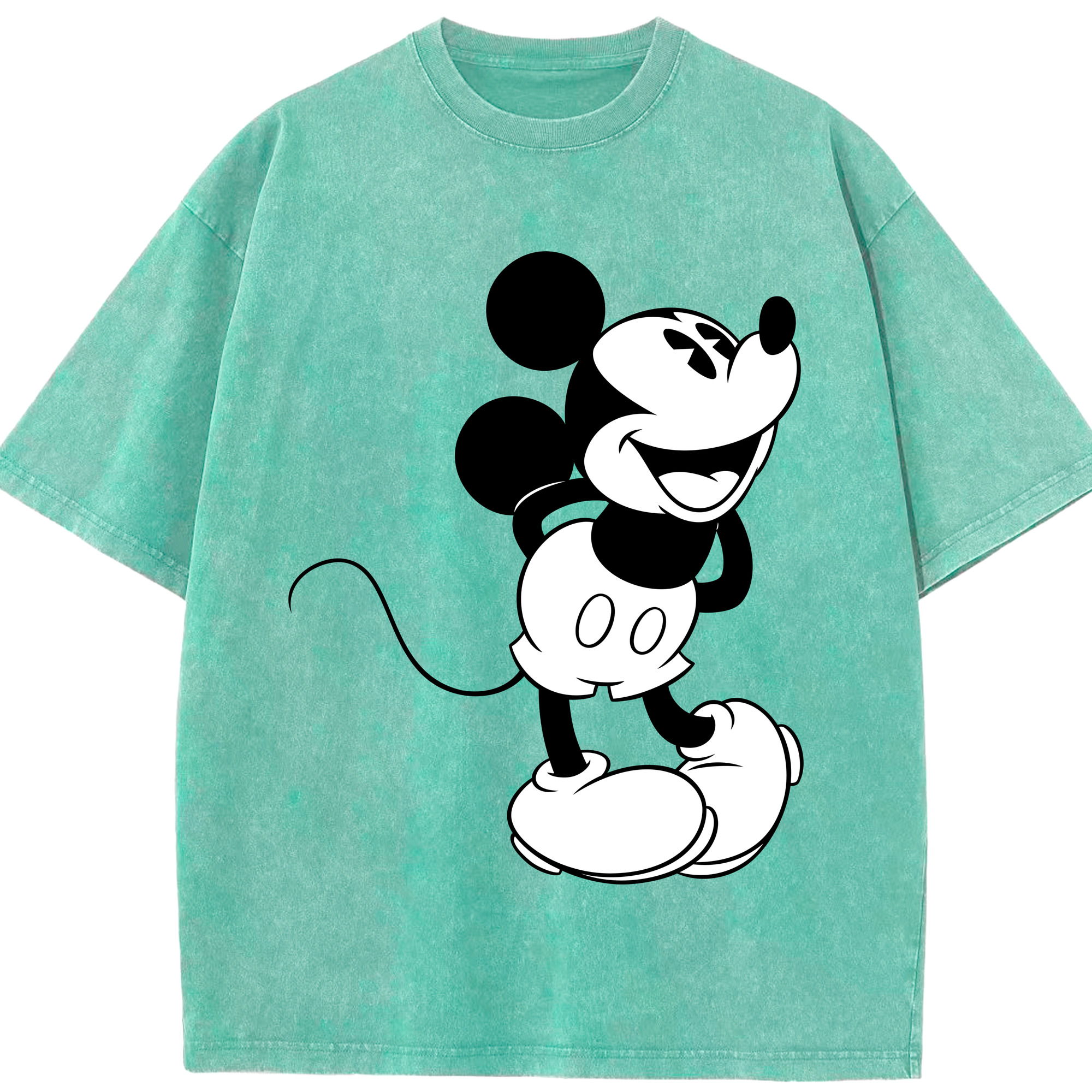 （画像用） ミッキーマウス Mickey Mouse 綿100% ヴィンテージ風 半袖Tシャツ（フロントプリント）